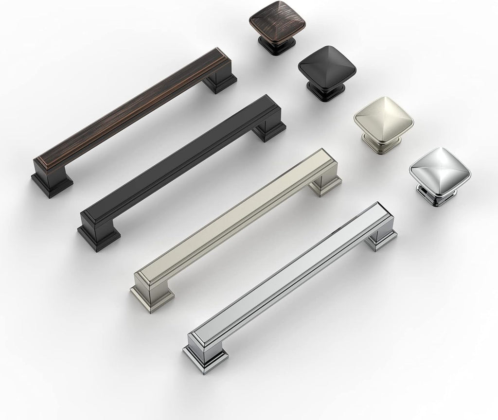 10 Pack 1-1/4Inch Shiny Brushed Satin Nickel Cupboard Drawer Knobs Kitchen Cabinet Knobs Single Hole Cabinet Handles K0003BSN